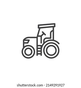 Farm tractor line icon. linear style sign for mobile concept and web design. Tractor outline vector icon. Symbol, logo illustration. Vector graphics