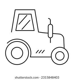 Icono de línea de tractor de granja. Ilustración del vector aislada en fondo blanco
