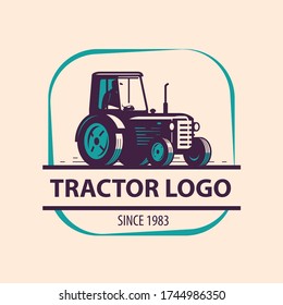 Farm Tractor Logo. Agriculture, Farm Vector Illustration