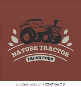 Farm tractor logo design. Tractor logo for agricultural farming. Farm tractor logo design template