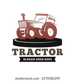 Farm tractor logo design. Tractor logo for agricultural farming