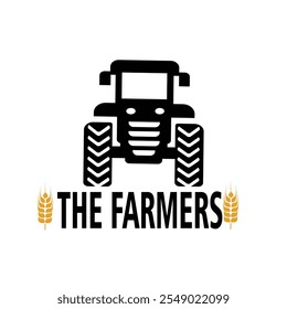 Farm tractor logo design. Tractor logo for agricultural farming. Farm tractor logo design template