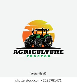 Farm tractor logo design. tractor logo for farming. farm tractor logo design template
