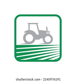 Farm Tractor Logo, Simple and Modern, EPS 10 vector