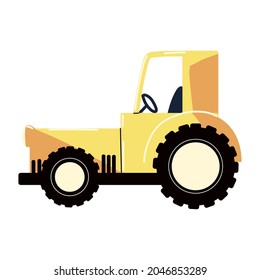 farm tractor machine icon isolated