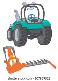 Farm tractor with mower
