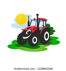 farm tractor on the lawn