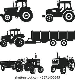 Farm tractor retro sketch. Agricultural machinery vector illustration. Tractors Vector illustration,