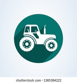 farm tractor side on view illustration. Vector Agricultural tractor