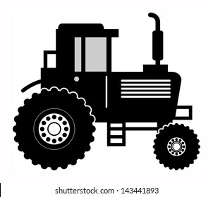 Farm tractor symbol, vector illustration
