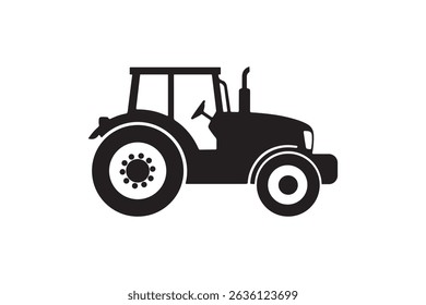 Farm Tractor Vector Silhouette Design - Farming Equipment Silhouette