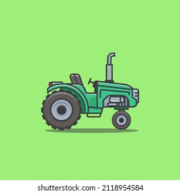 Farm tractor vehicle colorful illustration