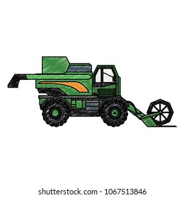 Farm tractor vehicle scribble