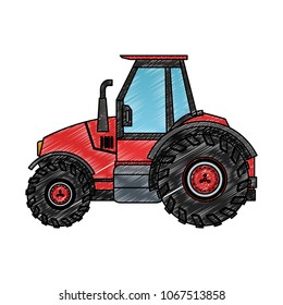Farm tractor vehicle scribble