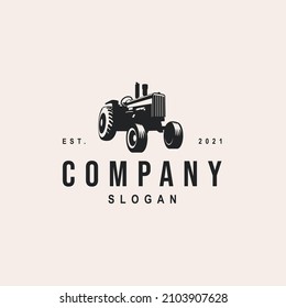 farm tractor vintage logo retro