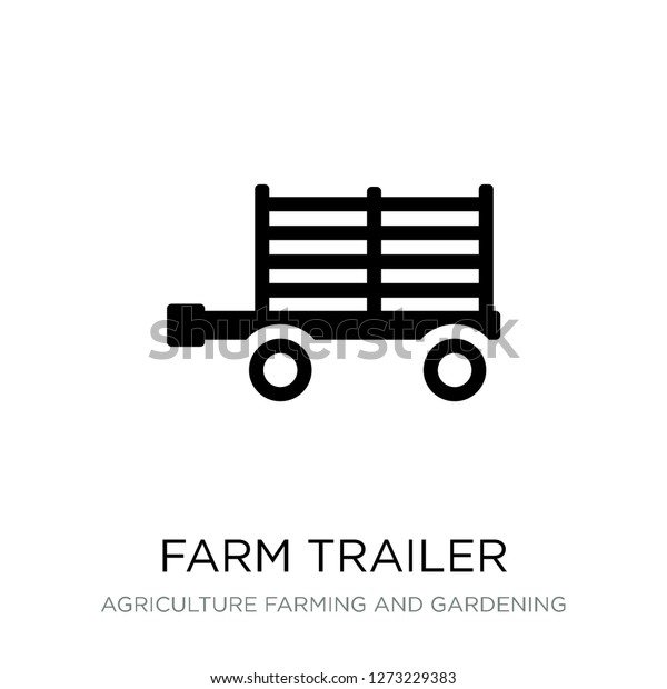farm trailer icon\
vector on white background, farm trailer trendy filled icons from\
Agriculture farming and gardening collection, farm trailer simple\
element illustration