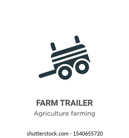 Farm trailer vector icon on white background. Flat vector farm trailer icon symbol sign from modern agriculture farming and gardening collection for mobile concept and web apps design.