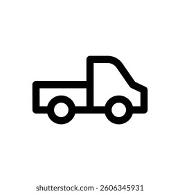 Farm truck. Editable stroke vector icon.