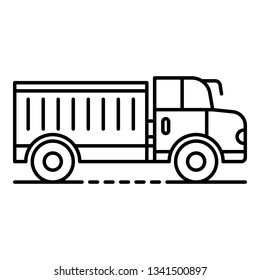 Farm truck icon. Outline farm truck vector icon for web design isolated on white background