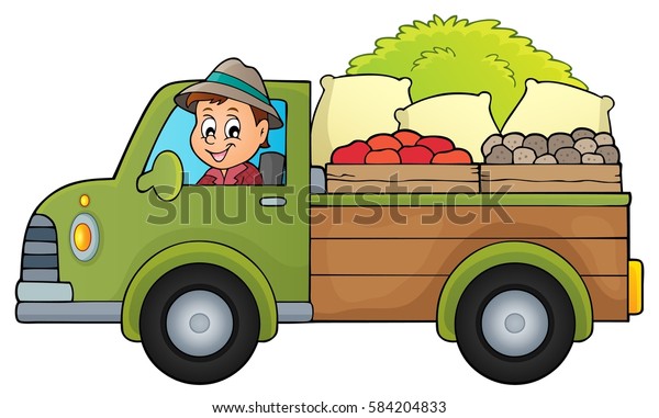 Farm\
truck theme image 1 - eps10 vector\
illustration.