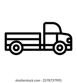 Farm Truck Vector Line Icon Design