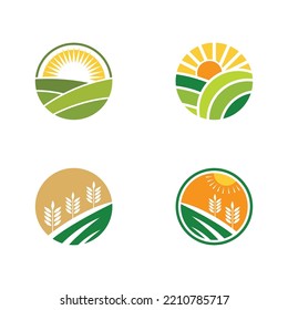 Farm vector agriculture organic icon illustration