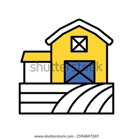 Farm vector filled outline icon. EPS 10 file