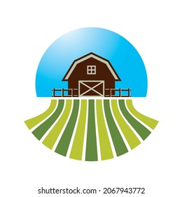 farm vector icon isolated on white