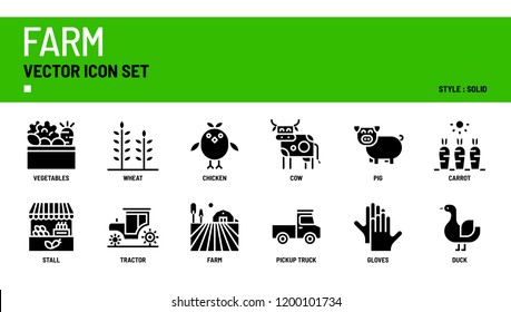 Farm vector icon set.