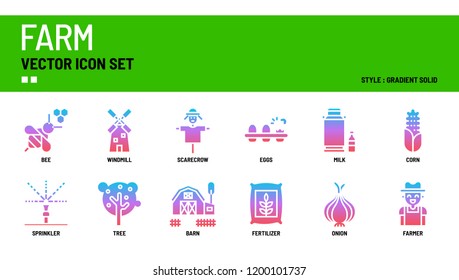 Farm vector icon set.