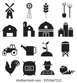 Farm vector icon set. ranch illustration sign collection. garden symbol or logo.