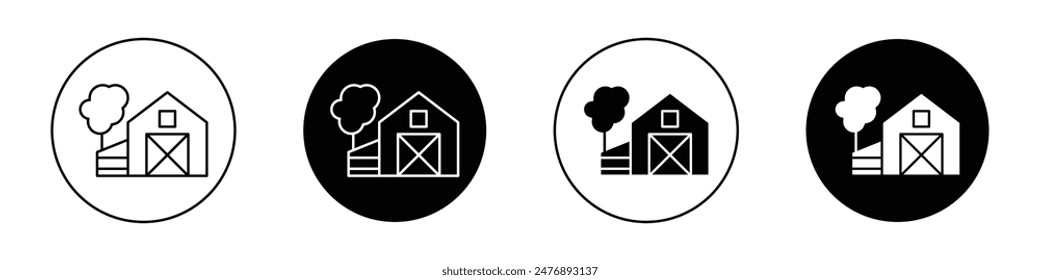 Icono de Vector de granja en estilo plano.