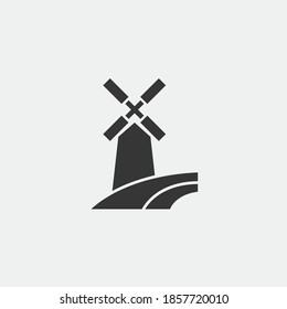 farm vector icon windmill field