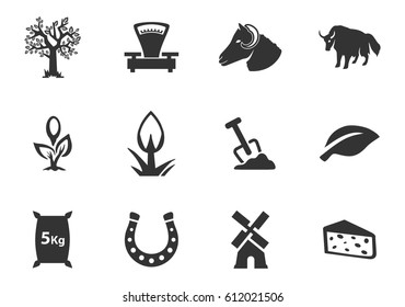 Farm vector icons for user interface design