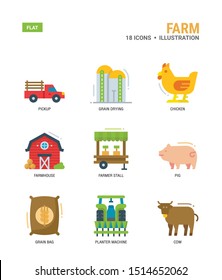 Farm Vector icons for web design, book, magazine, poster, ads, app, etc.