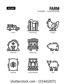 Farm Vector icons for web design, book, magazine, poster, ads, app, etc.