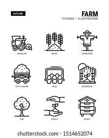 Farm Vector icons for web design, book, magazine, poster, ads, app, etc.