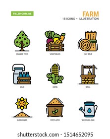 Farm Vector icons for web design, book, magazine, poster, ads, app, etc.