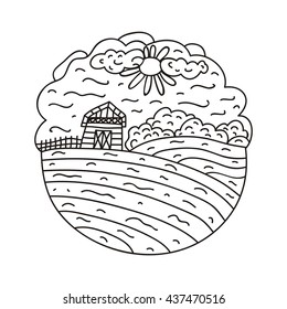 Farm. Vector illustration.