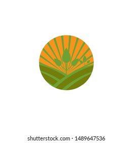 Farm vector logo design template


