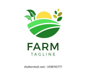 farm vector logo template design