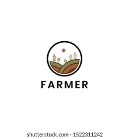 farm vector logo template minimalist