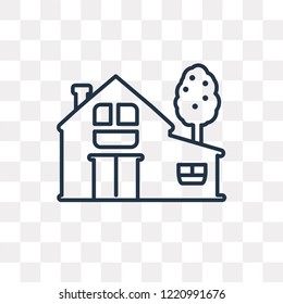 Farm vector outline icon isolated on transparent background, high quality linear Farm transparency concept can be used web and mobile