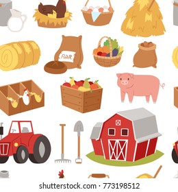 Farm vector tools and symbols house