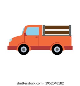 Farm vehicle, cartoon farm vehicle, farm vehicle, cargo truck, cargo truck vector icon illustration