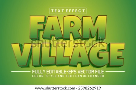 Farm village font Text effect editable