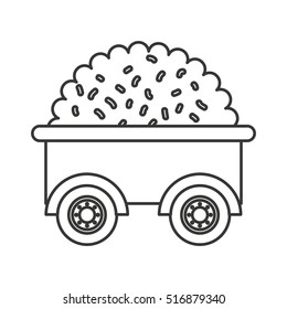 Farm wagon with straw vector illustration design