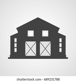 Farm or warehouse building vector icon 