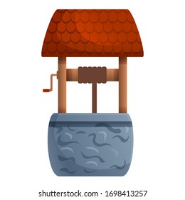 Farm water well icon. Cartoon of farm water well vector icon for web design isolated on white background