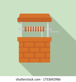 Farm water well icon. Flat illustration of farm water well vector icon for web design
